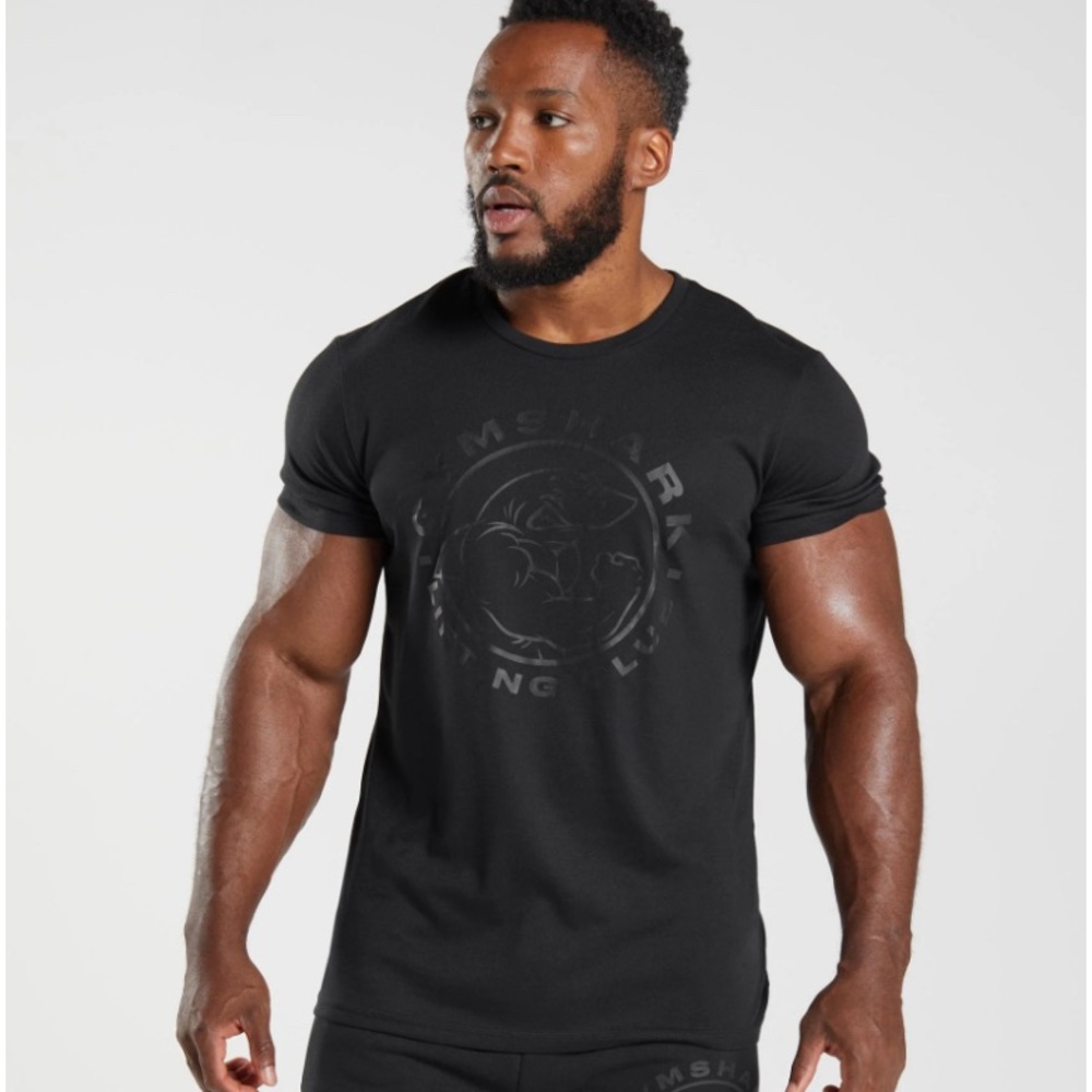 Gymshark Black Short Sleeve Tee with Minimalist Design